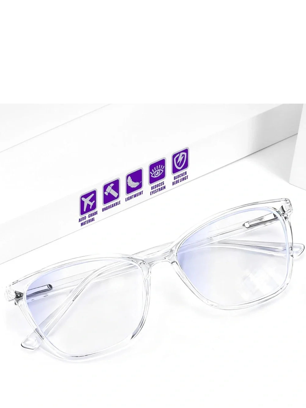 Women’s Translucent Lavender Cat-Eye .75 Reader Glasses